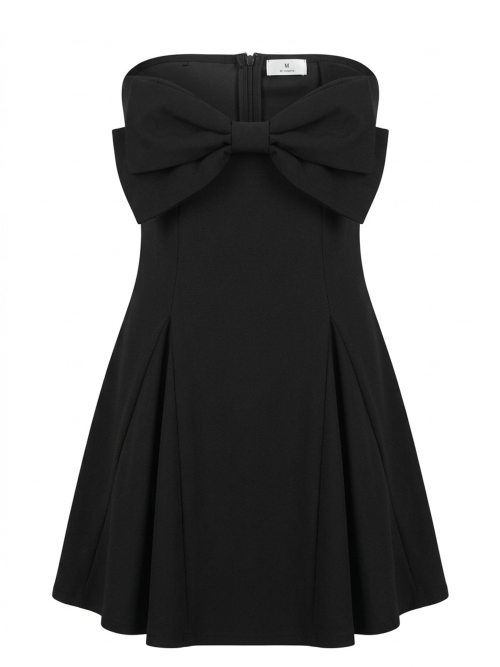 Strapless Black Bow-Front Girls Formal Dress